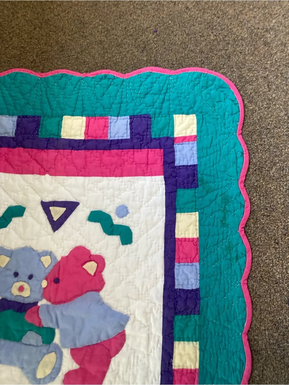 TWO HUGGY BEARS Baby Quilt
